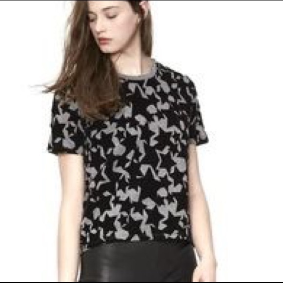 Maje Tops - Maje Velvet/Cotton Star T-Shirt